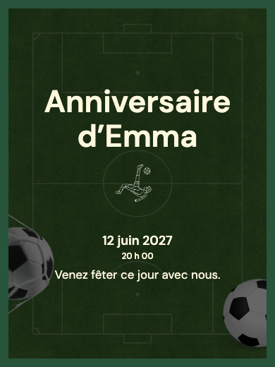 Invitation d’anniversaire numérique: Terrain de football