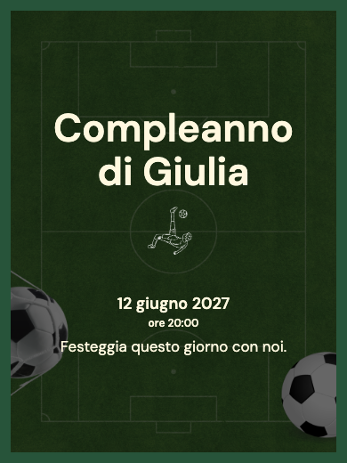 Invito digitale di compleanno: Campo da calcio