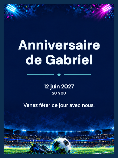 Invitation d’anniversaire numérique: Étoiles du football