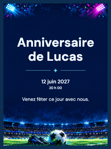 Invitation d’anniversaire numérique: Étoiles du football