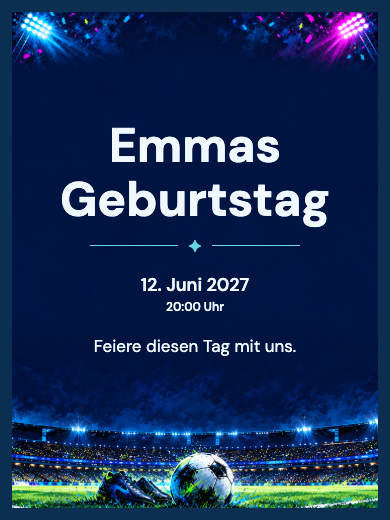 Digitale Geburtstagseinladung: Fußballstars