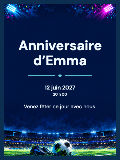Invitation d’anniversaire numérique: Étoiles du football