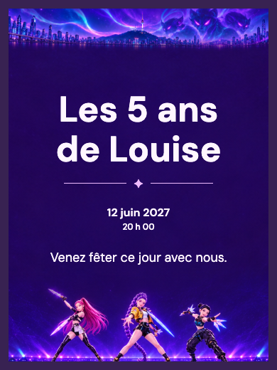 Invitation d’anniversaire numérique: Guerrières du K-pop