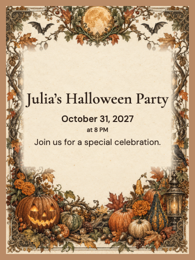 Digital invitation: Pumpkin Halloween — Halloween
