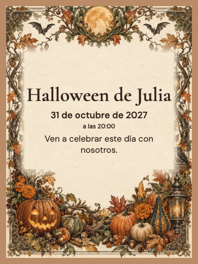 Invitación digital: Halloween de Calabazas — Halloween