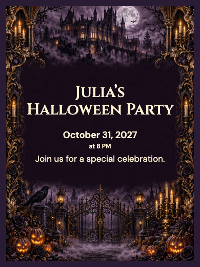 Digital invitation: Haunted Mansion Halloween — Company parties