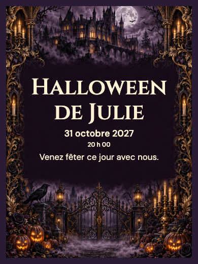 Invitation d’anniversaire numérique: Halloween au manoir hanté