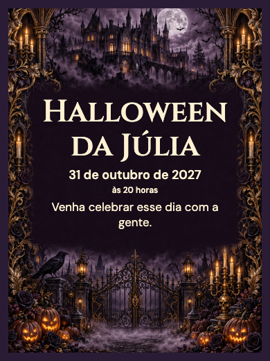 Convite digital: Halloween da Mansão Assombrada — Festas de empresa