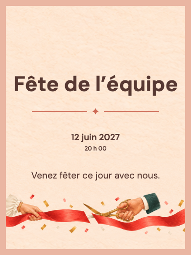 Invitation d’anniversaire numérique: Inauguration au ruban rouge