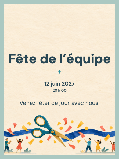 Invitation numérique: Inauguration au ruban bleu — Événement d’entreprise