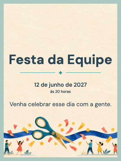 Convite digital: Inauguração Fita Azul — Festas de empresa