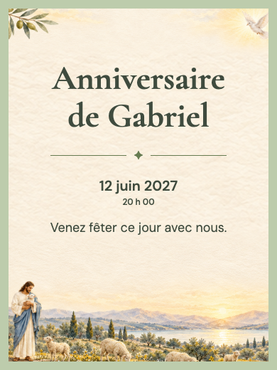 Invitation d’anniversaire numérique: Jésus le Bon Pasteur