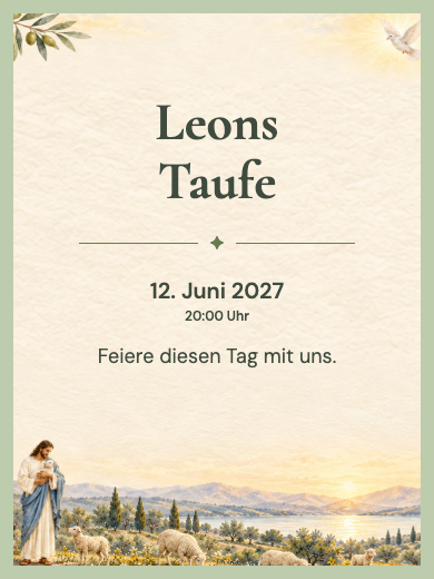 Digitale Taufeinladung: Jesus, der gute Hirte