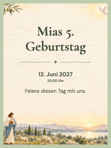 Digitale Geburtstagseinladung: Jesus, der gute Hirte