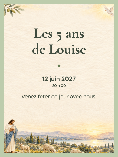 Invitation d’anniversaire numérique: Jésus le Bon Pasteur