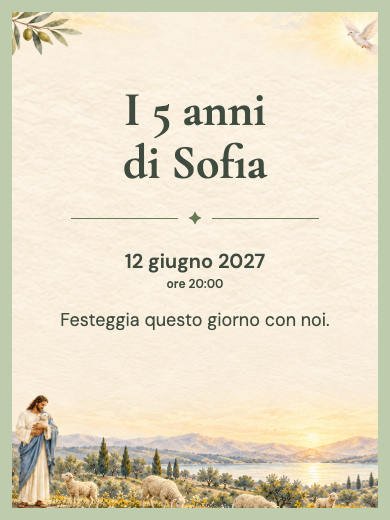 Invito digitale di compleanno: Gesù Buon Pastore