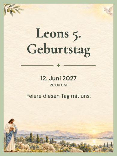 Digitale Geburtstagseinladung: Jesus, der gute Hirte