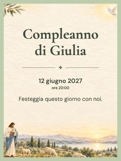 Invito digitale di compleanno: Gesù Buon Pastore