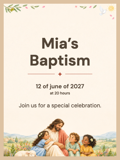 Digital baptism invitation: Jesus and the Children
