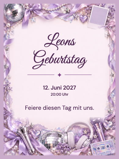 Digitale Geburtstagseinladung: Tanzparty