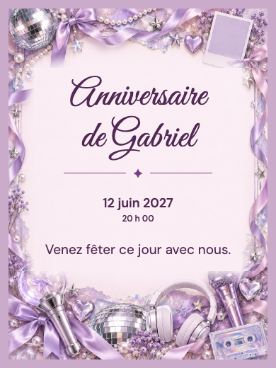 Invitation d’anniversaire numérique: Soirée dansante