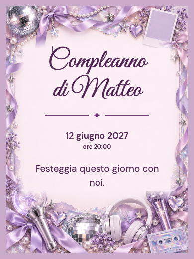 Invito digitale di compleanno: Festa da ballo