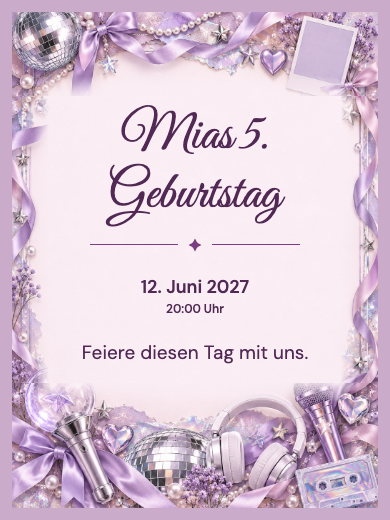 Digitale Geburtstagseinladung: Tanzparty