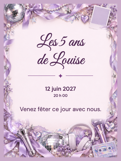 Invitation d’anniversaire numérique: Soirée dansante