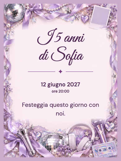 Invito digitale di compleanno: Festa da ballo