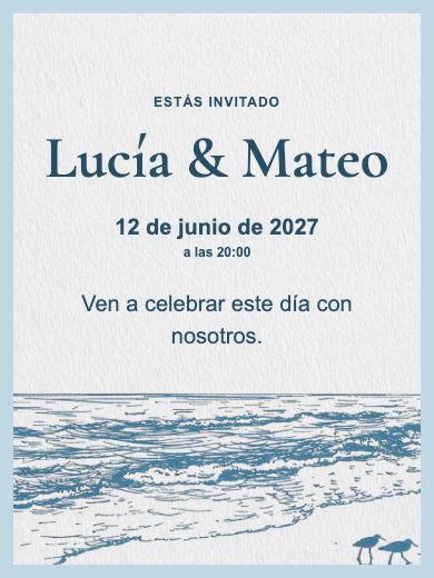Invitación digital de aniversario de boda: Costa Fine Line