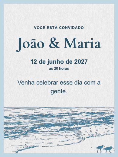 Convite digital de bodas: Litoral Fine Line
