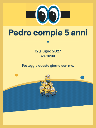 Invito digitale di compleanno: Minions Giallo