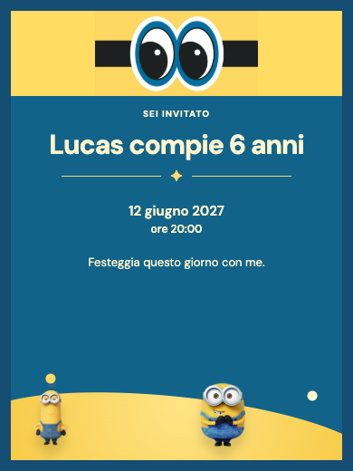 Invito digitale di compleanno: Minions Blu