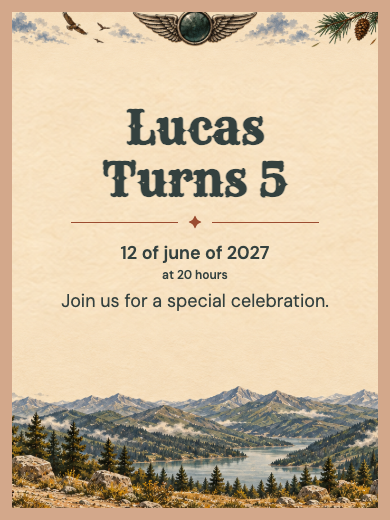 Digital birthday invitation: Motorcycle on the Road