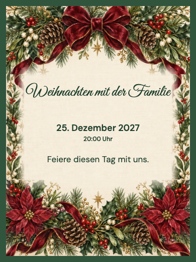 Digitale Geburtstagseinladung: Botanische Weihnachten