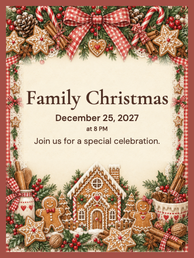 Digital invitation: Gingerbread Christmas — Company parties