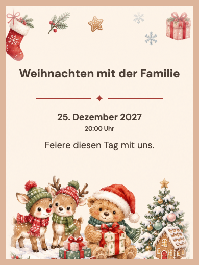 Digitale Geburtstagseinladung: Weihnachtselfen