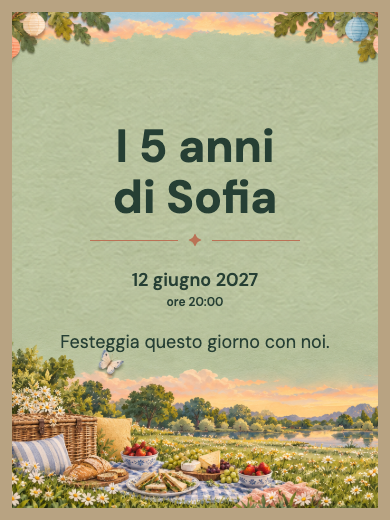 Invito digitale di compleanno: Picnic in campagna