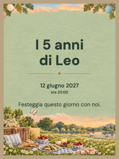 Invito digitale di compleanno: Picnic in campagna