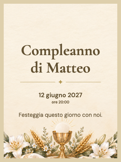 Invito digitale di compleanno: Prima comunione di fede
