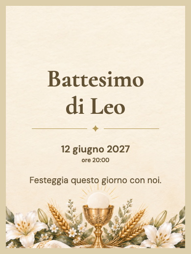 Invito digitale di battesimo: Prima comunione di fede
