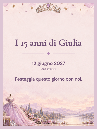 Invito digitale per i 15 anni: 15 anni incantati