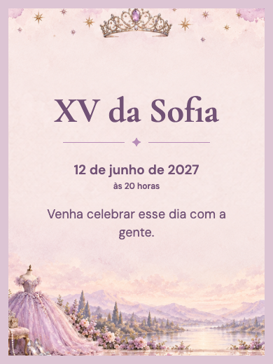 Convite digital de 15 anos: Quinze Anos Encantado