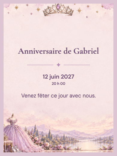 Invitation d’anniversaire numérique: 15 ans enchantés
