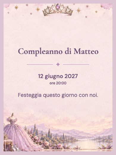 Invito digitale di compleanno: 15 anni incantati
