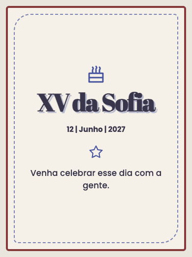 Convite digital de 15 anos: Escolha a Cor