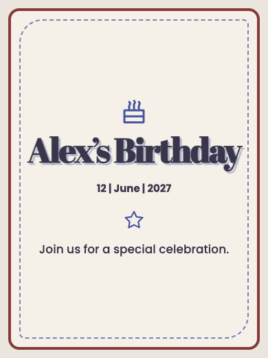 Digital birthday invitation: Choose Your Color