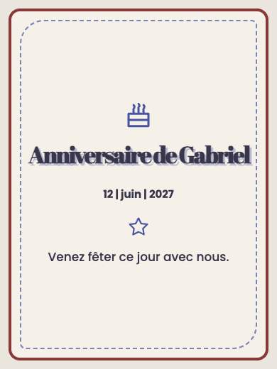 Invitation d’anniversaire numérique: Choisissez votre couleur