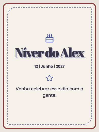 Convite digital de aniversário: Escolha a Cor