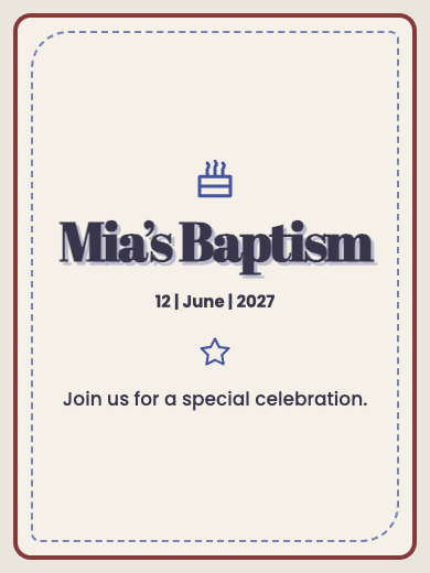 Digital baptism invitation: Choose Your Color